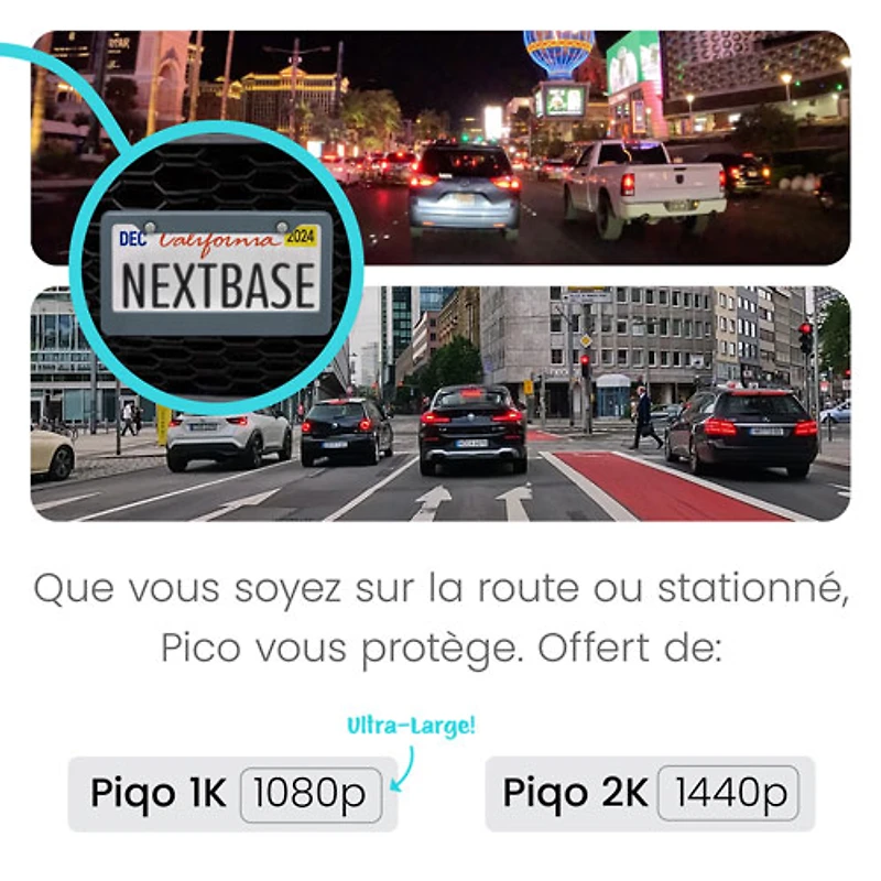 Caméra de tableau de bord 1440p 2K Piqo de Nextbase avec Wi-Fi et GPS