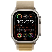 Apple Watch Ultra 2 (GPS + Cellular) 49mm Natural Titanium Case with Tan Alpine Loop - Large