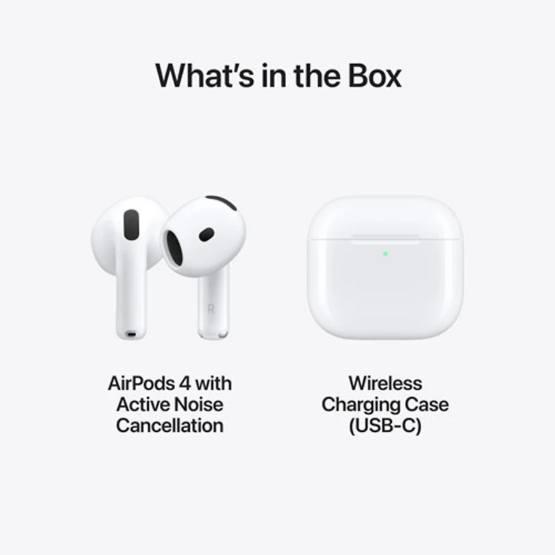 Apple AirPods 4 In-Ear Active Noise Cancelling True Wireless Earbuds with USB-C Charging Case