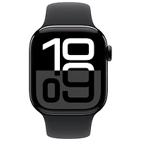 Apple Watch Series 10 (GPS) avec boîtier de mm en aluminium noir de jais et bracelet sport noir