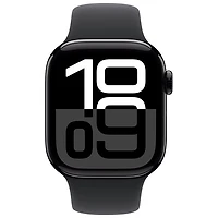 Apple Watch Series 10 (GPS) 42mm Jet Black Aluminum Case with Black Sport Band - Medium/Large