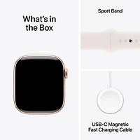 Apple Watch Series 10 (GPS) avec boîtier de 42 mm en aluminium or rose et bracelet sport rose tendre - Petit/Moyen