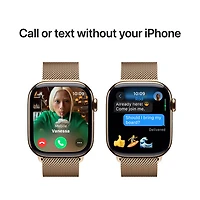 Apple Watch Series 10 (GPS + Cellular) 42mm Gold Titanium Case with Gold Milanese Loop - Medium/Large