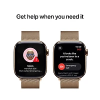 Apple Watch Series 10 (GPS + Cellular) 42mm Gold Titanium Case with Gold Milanese Loop - Medium/Large