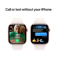 Apple Watch Series 10 (GPS + Cellular) 42mm Rose Gold Aluminum Case with Light Blush Sport Band - Medium/Large