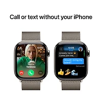 Apple Watch Series 10 (GPS + Cellular) 42mm Natural Titanium Case with Natural Milanese Loop