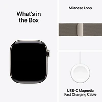 Apple Watch Series 10 (GPS + Cellular) 42mm Natural Titanium Case with Natural Milanese Loop