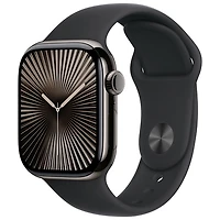 Apple Watch Series 10 (GPS + Cellular) 42mm Slate Titanium Case with Black Sport Band - Medium/Large