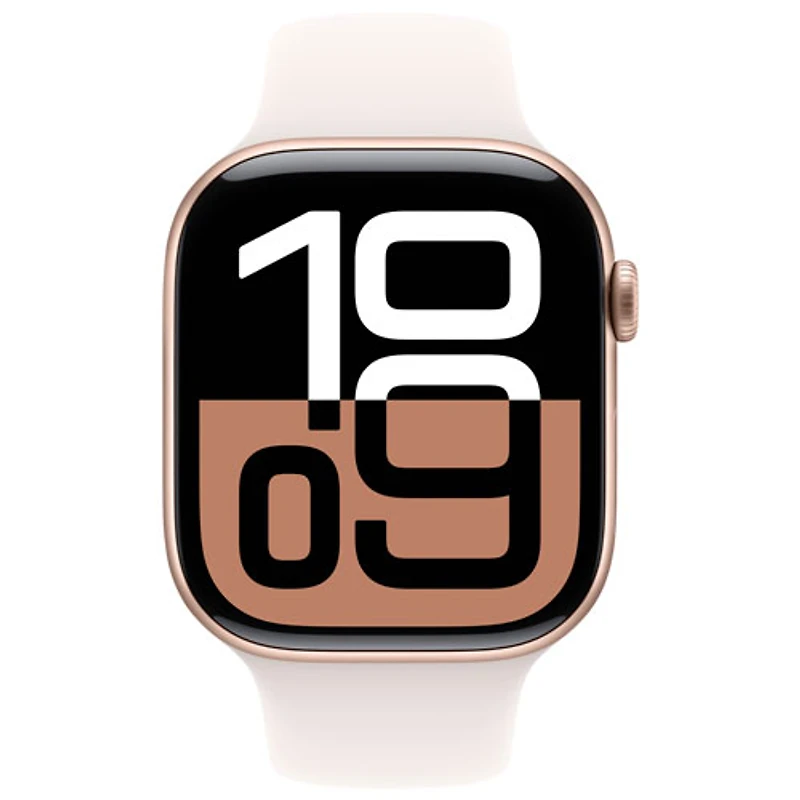 Apple Watch Series 10 (GPS + Cellular) 46mm Rose Gold Aluminum Case with Light Blush Sport Band - Small/ Medium