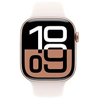 Apple Watch Series 10 (GPS + Cellular) 46mm Rose Gold Aluminum Case with Light Blush Sport Band - Small/ Medium