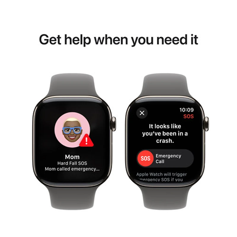 Apple Watch Series 10 (GPS + Cellular) 46mm Natural Titanium Case with Stone Grey Sport Band - Medium/Large