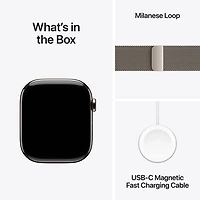Apple Watch Series 10 (GPS + Cellular) 46mm Natural Titanium Case with Natural Milanese Loop - Medium/Large