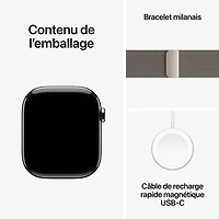 Apple Watch Series 10 (GPS + Cellular) 46mm Natural Titanium Case with Natural Milanese Loop - Medium/Large