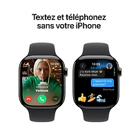 Apple Watch Series 10 (GPS + Cellular) 46mm Slate Titanium Case with Black Sport Band - Small/ Medium