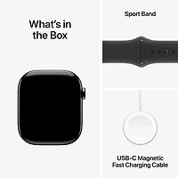 Apple Watch Series 10 (GPS + Cellular) 46mm Slate Titanium Case with Black Sport Band - Small/ Medium