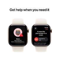 Apple Watch Series 10 (GPS + cellulaire) avec boîtier de 42 mm en titane doré et bracelet sport comète - Moyen/Grand