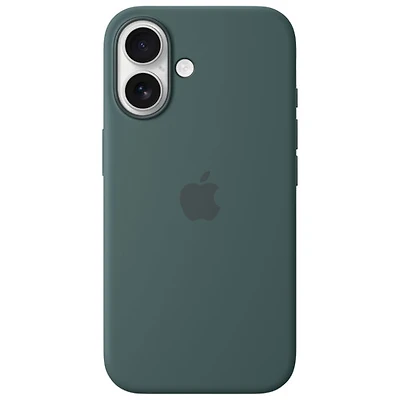 Étui rigide ajusté en silicone avec MagSafe d'Apple pour iPhone 16 - Vert lacustre