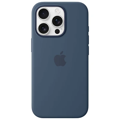 Apple Silicone Fitted Hard Shell Case with MagSafe for iPhone 16 Pro - Denim