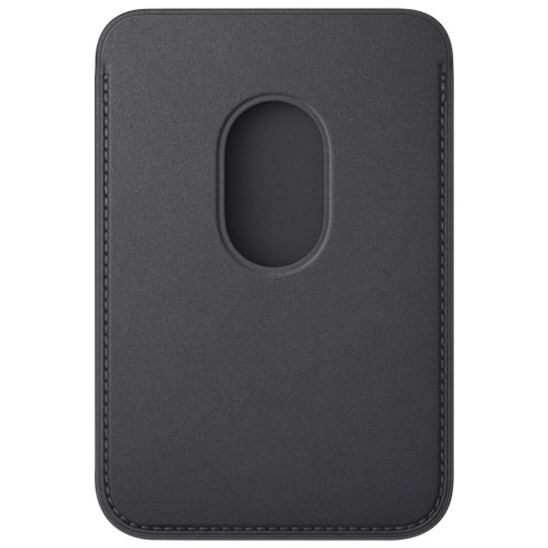 Portefeuille à tissage fin avec MagSafe d'Apple pour iPhone 16 - Noir