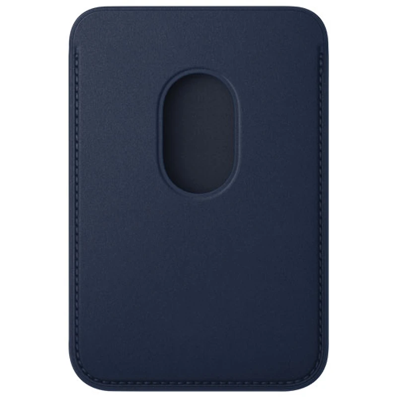 Portefeuille à tissage fin avec MagSafe d'Apple pour iPhone 16 - Bleu profond