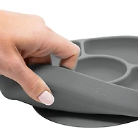 bbluv Yumi Silicone Plate and Spoon Set - Grey