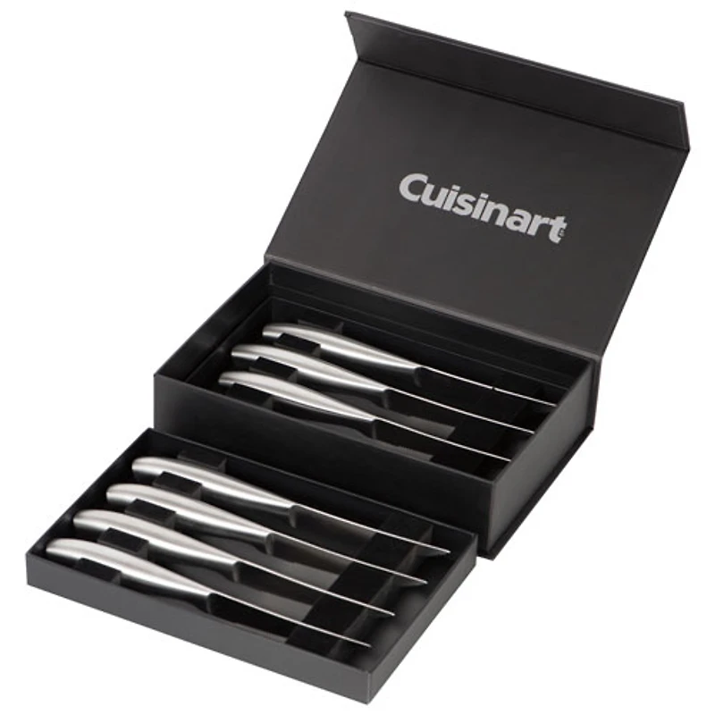 Ensemble 8 pièces avec couteaux en acier inoxydable et coffret-cadeau de Cuisinart (SSC-8STKC) - Noir
