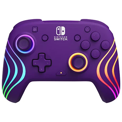 Manette de jeu sans fil Afterglow Wave RVB de PDP pour Switch - Violet