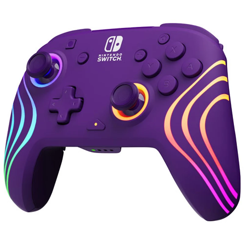Manette de jeu sans fil Afterglow Wave RVB de PDP pour Switch - Violet