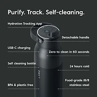 LARQ PureVis 2 680ml (23oz.) Self-Cleaning Insulated Stainless Steel Water Bottle with Smart Sensor - Black