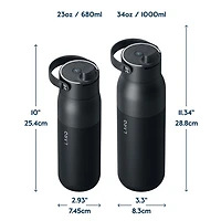 LARQ PureVis 2 680ml (23oz.) Self-Cleaning Insulated Stainless Steel Water Bottle with Smart Sensor - Black