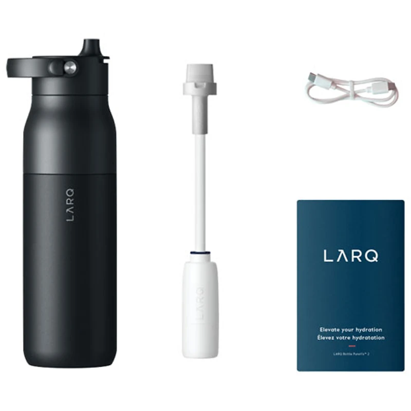 LARQ PureVis 2 680ml (23oz.) Self-Cleaning Insulated Stainless Steel Water Bottle with Smart Sensor - Black