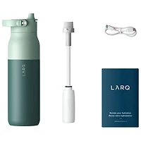 Bouteille d'eau de 680 ml (23 oz) PureVis 2 autonettoyante en acier inoxydable isotherme avec capteur intelligent de LARQ - Vert