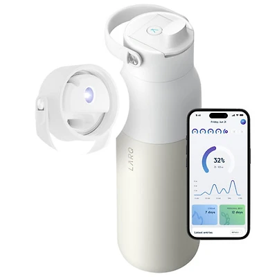 LARQ PureVis 2 680ml (23oz.) Self-Cleaning Insulated Stainless Steel Water Bottle with Smart Sensor - White