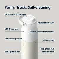 LARQ PureVis 2 680ml (23oz.) Self-Cleaning Insulated Stainless Steel Water Bottle with Smart Sensor - White