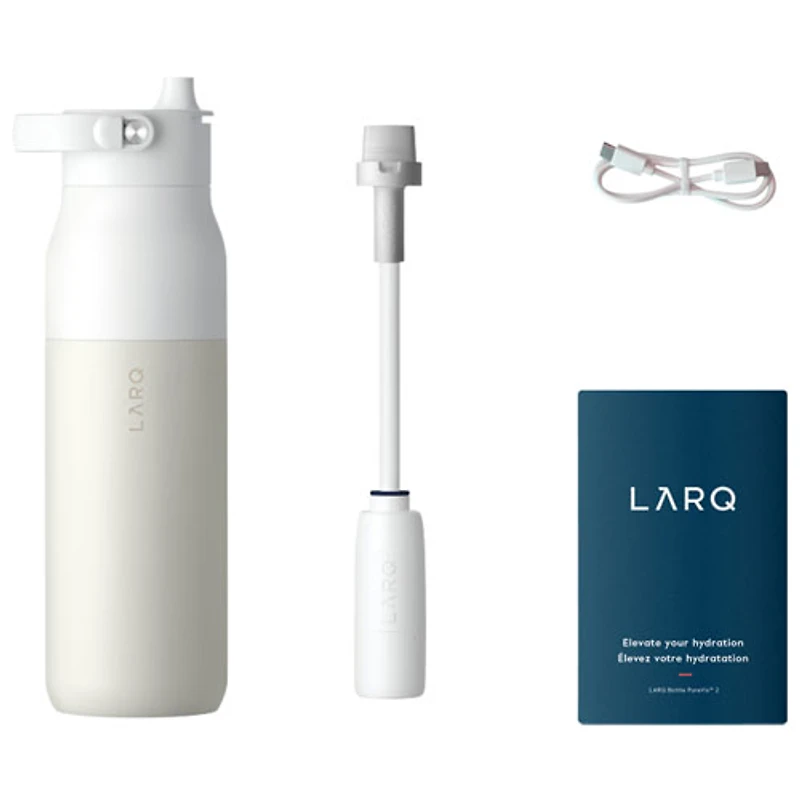 LARQ PureVis 2 680ml (23oz.) Self-Cleaning Insulated Stainless Steel Water Bottle with Smart Sensor - White