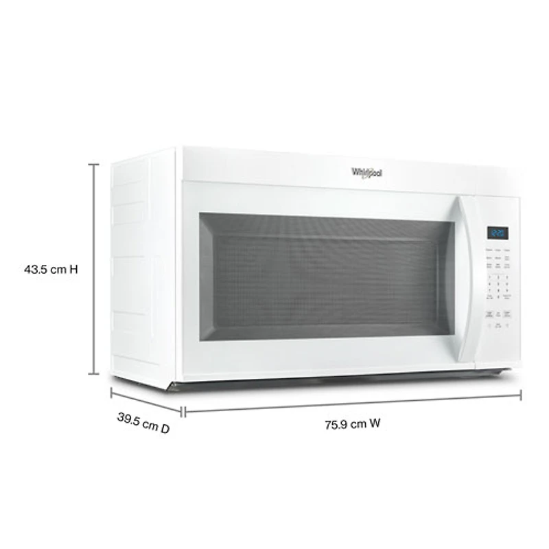 Four à micro-ondes à hotte intégrée de Whirlpool - 1,7 pi³ - Blanc
