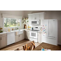 Four à micro-ondes à hotte intégrée de Whirlpool - 1,7 pi³ - Blanc
