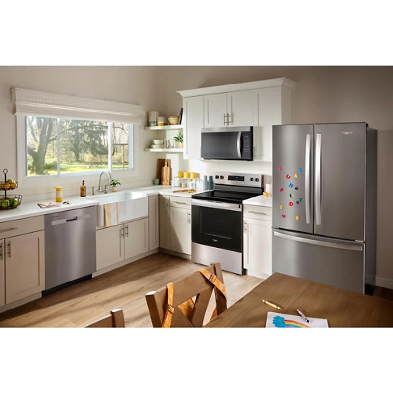 Four à micro-ondes à hotte intégrée de Whirlpool - 1,7 pi³ - Acier inoxydable