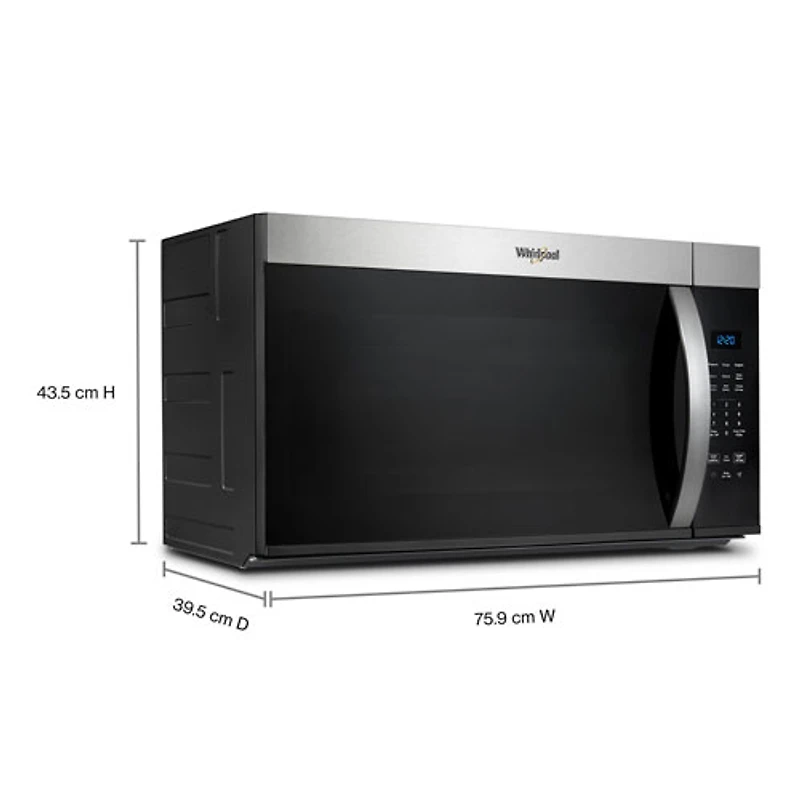 Four à micro-ondes à hotte intégrée de Whirlpool - 1,7 pi³ - Acier inoxydable