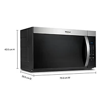 Four à micro-ondes à hotte intégrée de Whirlpool - 1,7 pi³ - Acier inoxydable