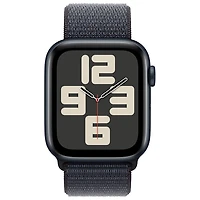 Apple Watch SE (GPS) de 44 mm avec boîtier en aluminium minuit et bracelet sport à rabat encre