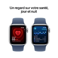 Apple Watch SE (GPS) 40mm Silver Aluminum Case with Denim Sport Band - Medium/Large