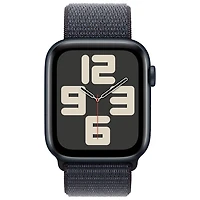 Apple Watch SE (GPS + Cellular) de 44 mm avec boîtier en aluminium minuit et bracelet sport à rabat encre