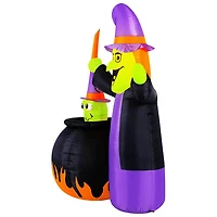 Occasions - Décoration d'Halloween de 1,52 m (5 pi) Sorcière animée gonflable avec chaudron