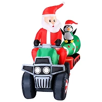 Occasions - Décoration pour Noël de 3,66 m (12 pi) : Père Noël en VTT gonflable tirant un sapin