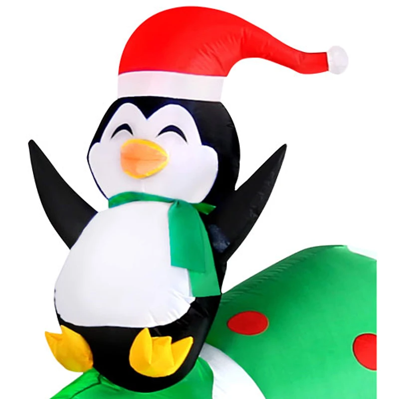 Occasions - Décoration pour Noël de 3,66 m (12 pi) : Père Noël en VTT gonflable tirant un sapin