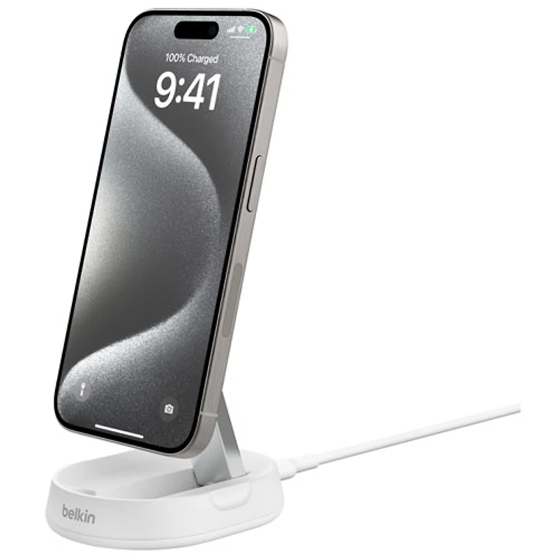 Belkin BoostCharge Pro 15W Qi2 Wireless Charging Stand - White