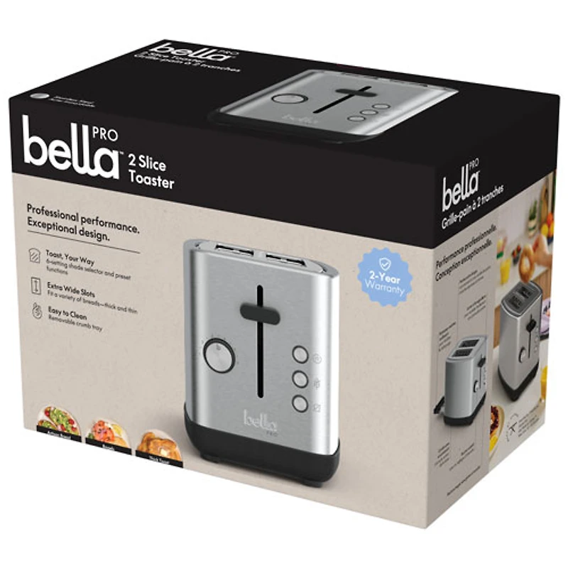 Grille-pain Pro de Bella - 2 tranches - Acier inoxydable - Exclusivité Best Buy