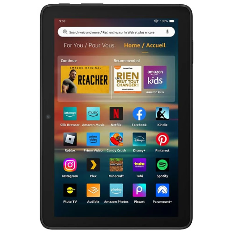 Tablette 8 po 64 Go FireOS Fire HD 8 (2024) d'Amazon avec processeur à 6 coeurs MTK/MT8169A - Noir