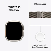 TELUS Apple Watch Ultra 2 (GPS + Cellular) 49mm Natural Titanium Case w/Natural Titanium Milanese Loop - S - Monthly Financing